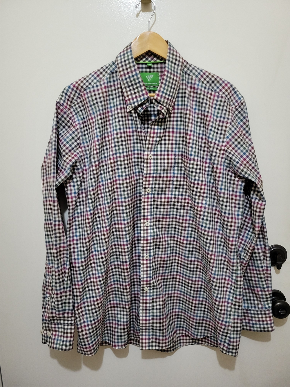 Forsyth Of Canada Men's Long-Sleeve Check Shirt in Multi Color - Button Down - L